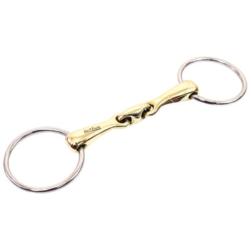 Eggbutt O Ring French Link Snaffle Brass Mouth Bit